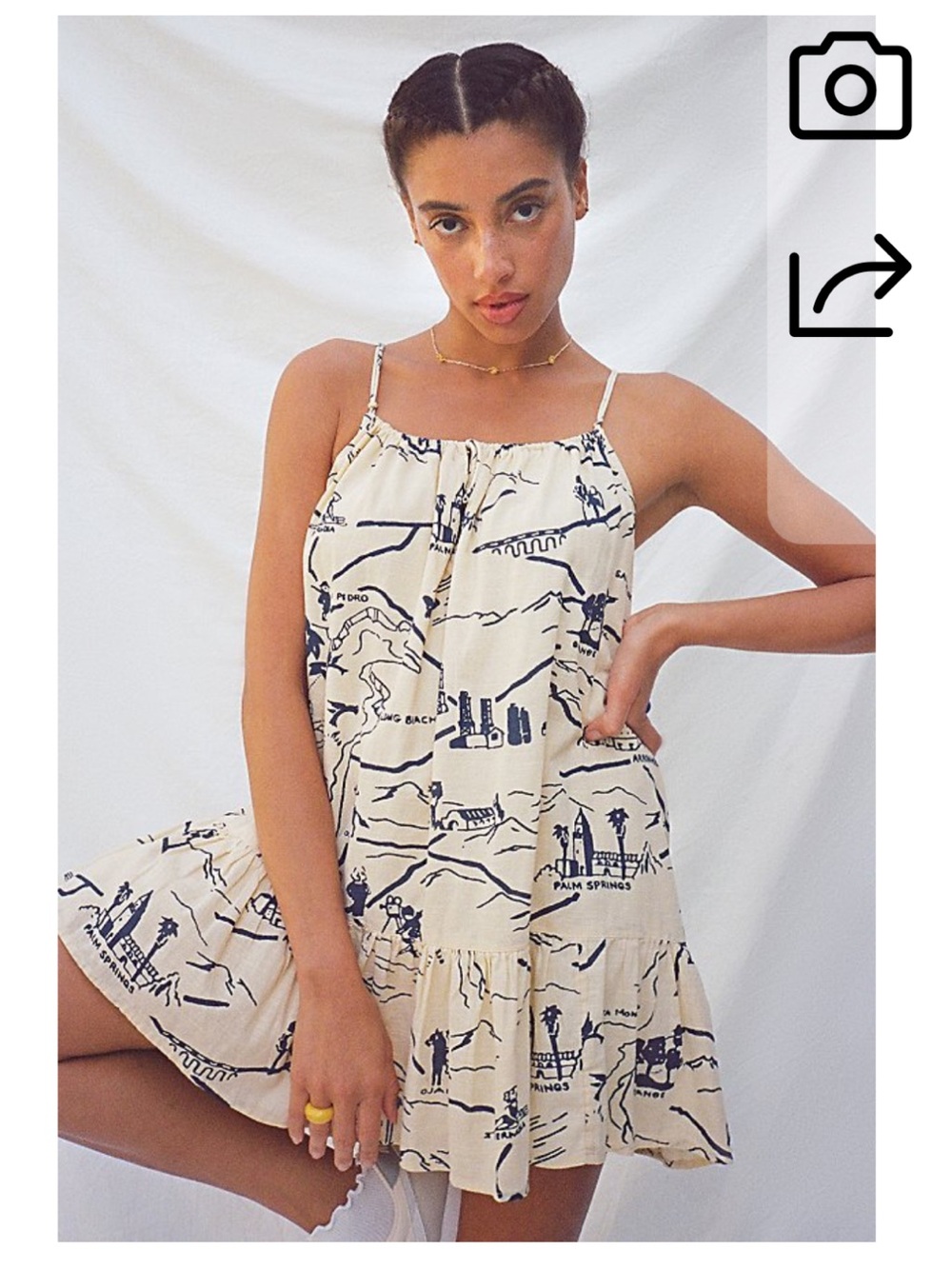 Urban Outfitters Uo Nova Ruffle Frock Dress In Blue small